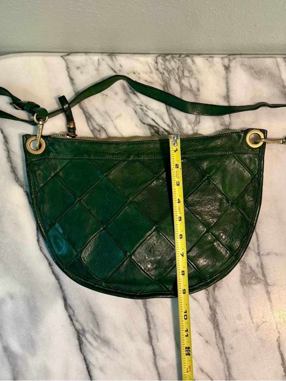 Spectacular Campomaggi “Bottliglia” Green Leather Bag - Picture 7 of 8